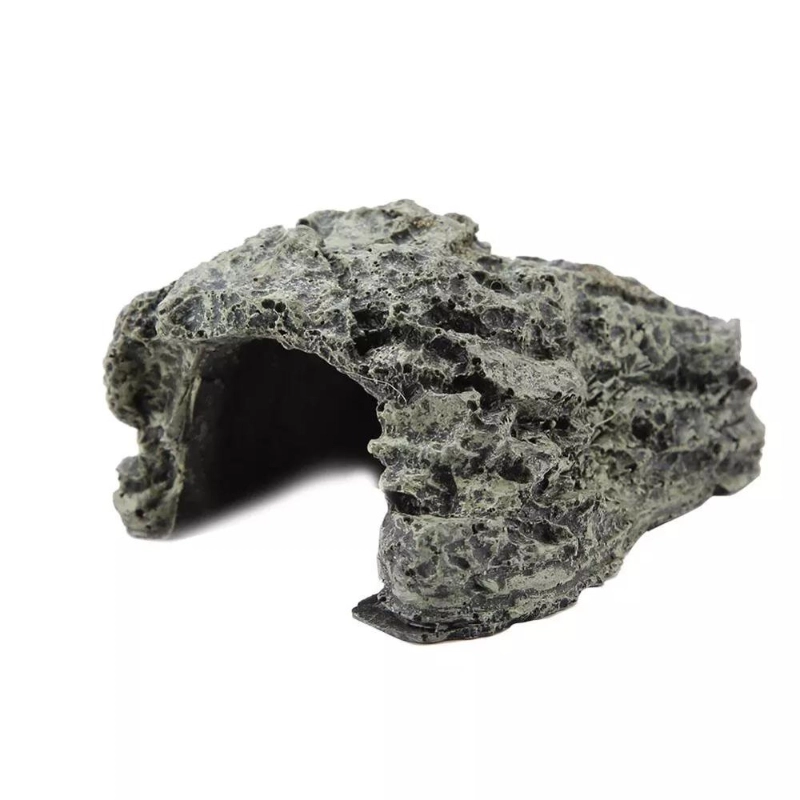 Cueva de resina piedra gris para lagartos