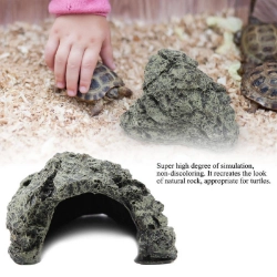 Cueva de resina piedra gris para lagartos
