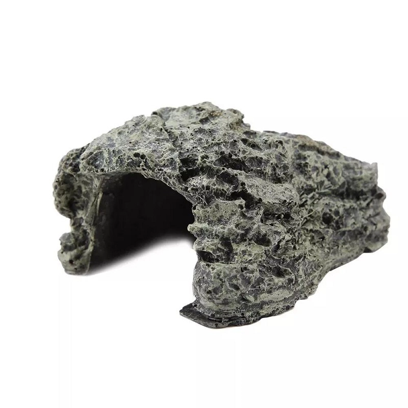 Cueva de resina piedra gris para peces