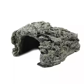 Cueva de resina piedra gris para peces, juguete decoración del acuario de para perros
