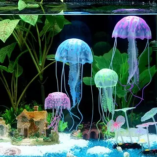 Medusas luminiscentes para acuarios, juguete decoración del acuario de para perros