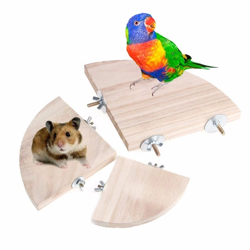 Plataforma de madera para esquinas para roedores | Juguete para roedores