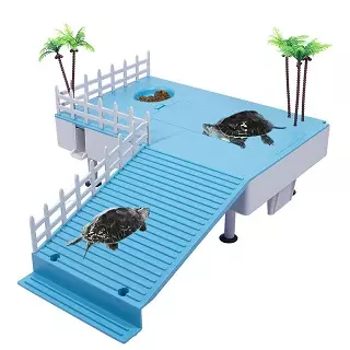 Plataforma con filtro y bomba de agua para tortugueras, plataforma para tortugas de agua